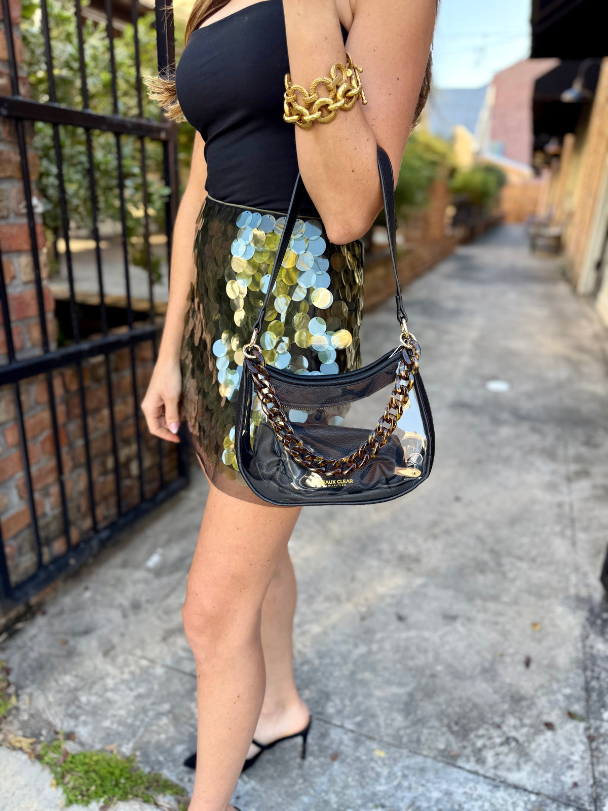 Mimi Clear Bag- Black