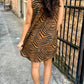 Tiger Print Button Down Shirt Dress