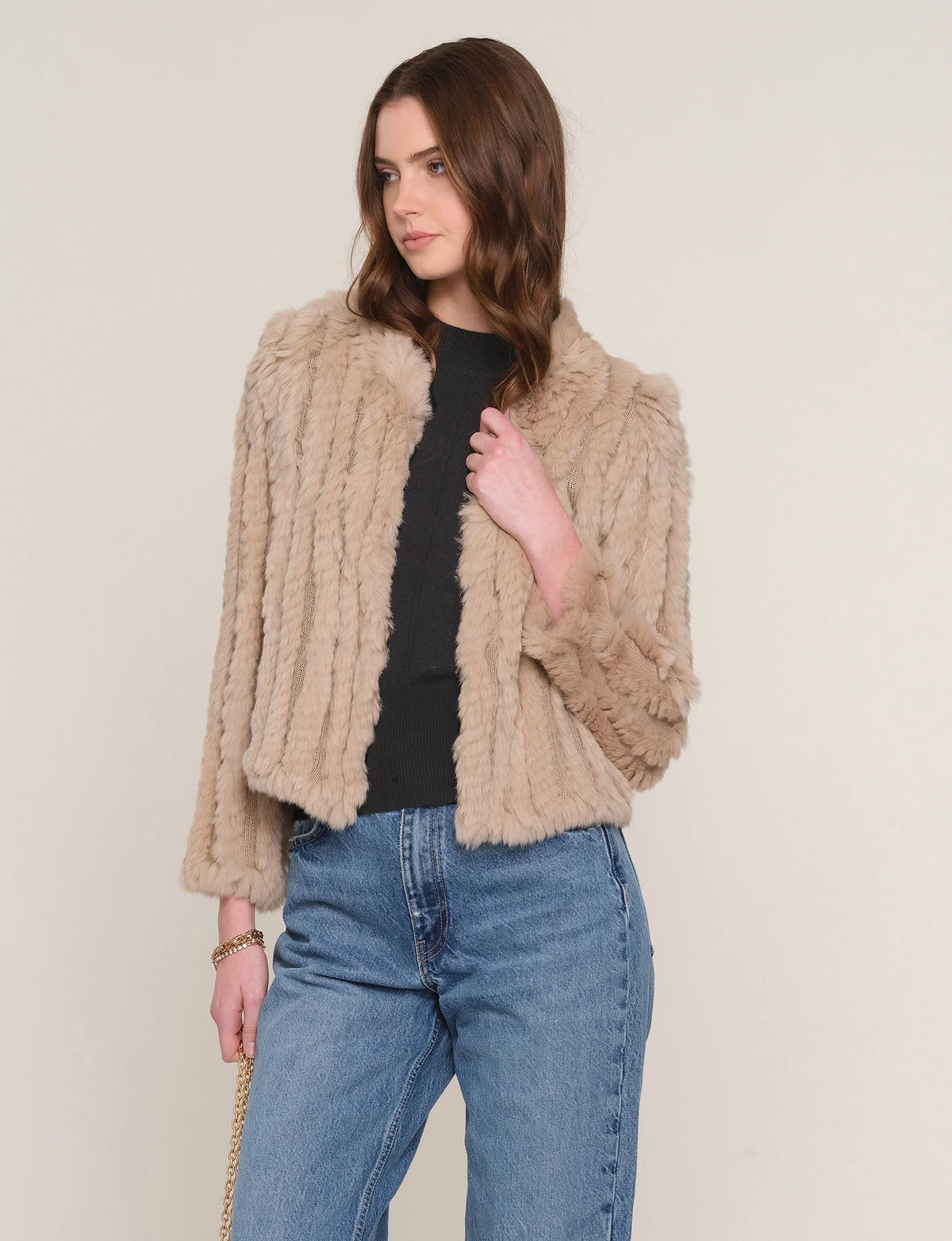 Rosa Fur Jacket- Wheat