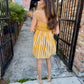 Huddle Striped Smocked Mini Dress- Butter Yellow
