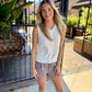 Plaid Pleated Shorts- Chocolate