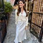 Sage Satin Maxi Skirt- Cream