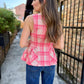 Parker Plaid Top- Camel Pink