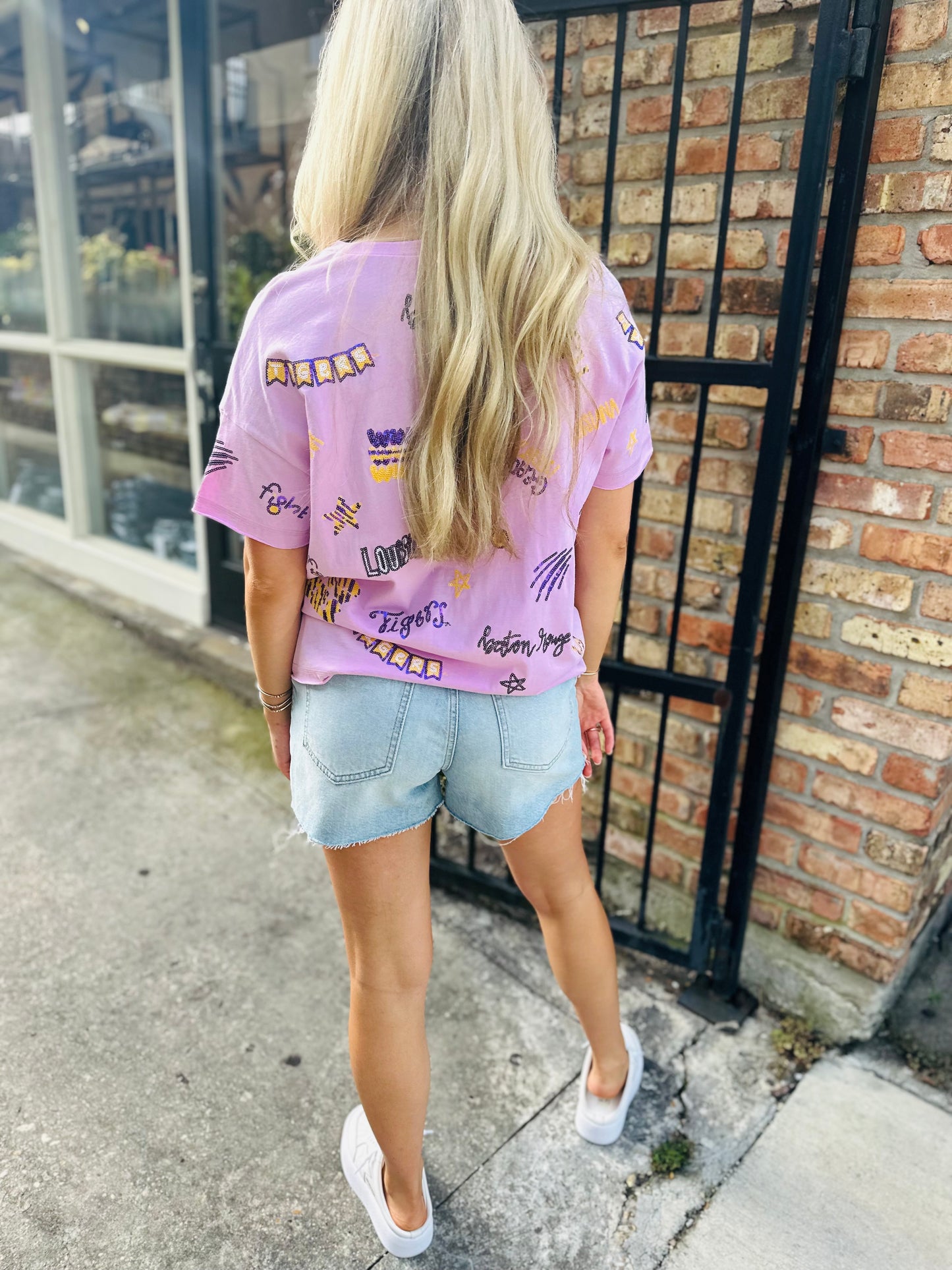 LSU Sequin Boxy Tee