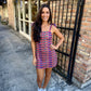 Multi Check Strap Mini Dress- Multi