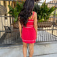Saffron Muse Mini Dress- Red