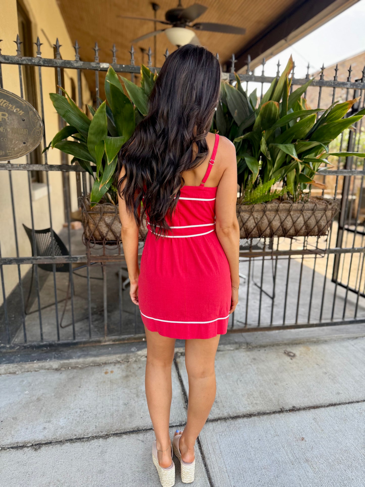 Saffron Muse Mini Dress- Red