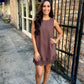 Lacey Suede Dress- Brown
