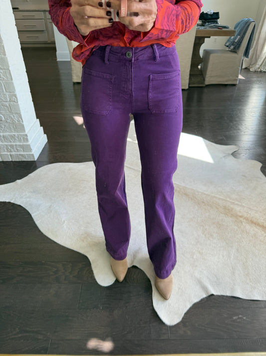 Freret Front Pocket Denim- Purple