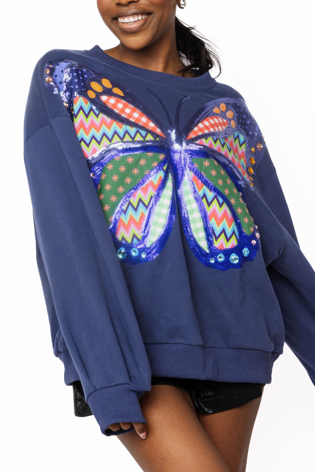 Queen Patchwork Butterfly Sweatshirt