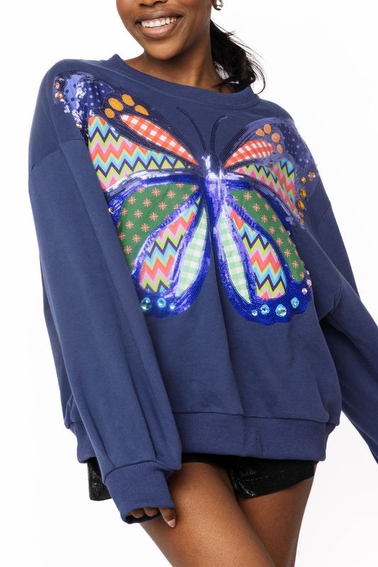 Queen Patchwork Butterfly Sweatshirt
