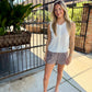 Plaid Pleated Shorts- Chocolate