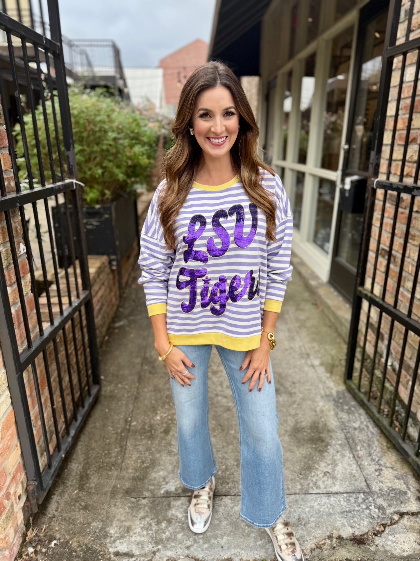 LSU Stripe Pullover