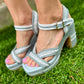 Adelaide Platform Heels- Denim