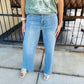 Blakely Slim Wide Leg Denim- Medium Denim