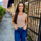 Reece Ribbed Sweater Bodysuit- Mocha