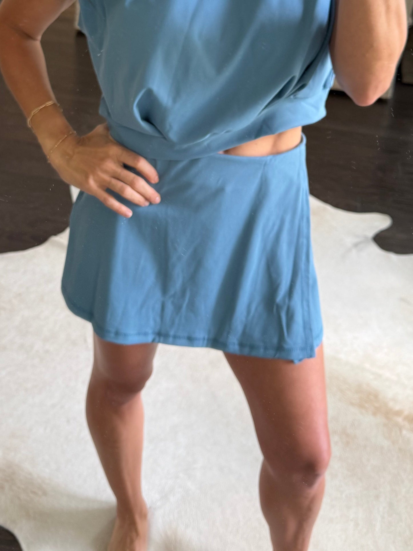Stratton Span Wrap Skort- Lakeside