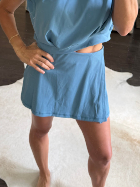 Stratton Span Wrap Skort- Lakeside