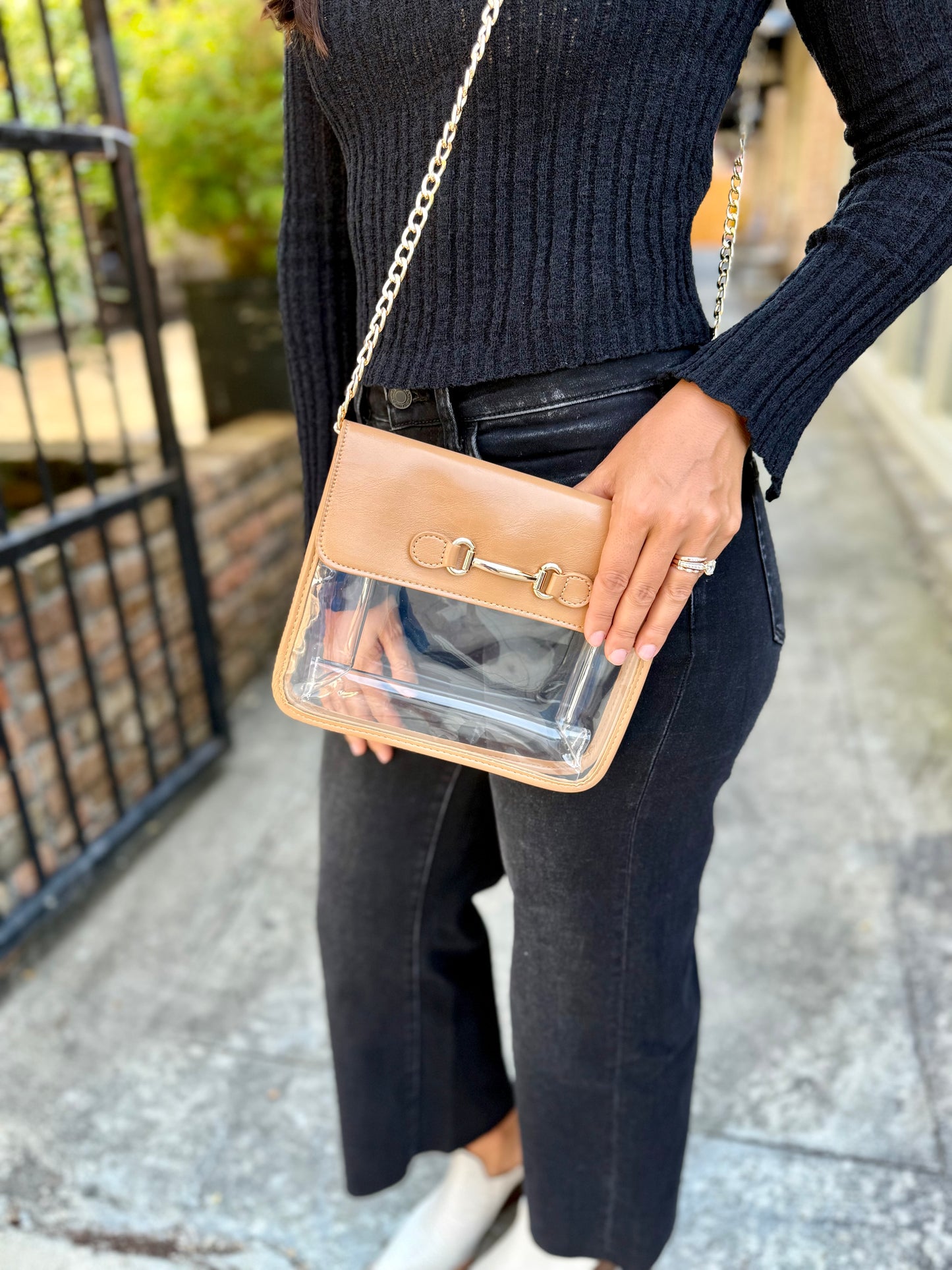 Travis Clear Stadium Bag- Beige