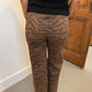 Pleaser High Rise Wide Ankle Denim- Desert Zebra