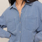 Z Supply Cropped Reese Button Up- Santorini Indigo