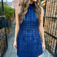 Darcy Mini Dress- Navy Tweed