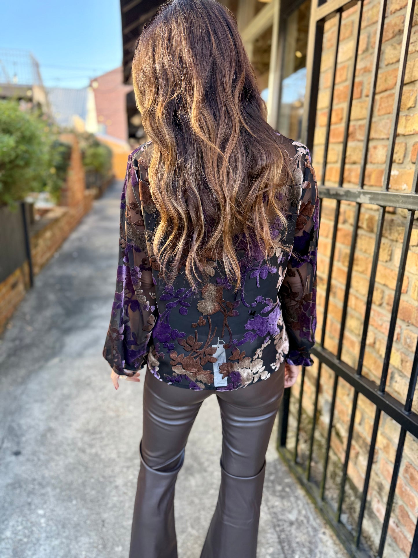 Jacaranda Burnout Top- Purple