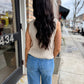 Ashtin Cardi Vest- Taupe/Ivory