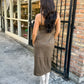 Urban Fall Midi Dress- Olive
