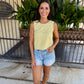 Luna Polka Dot Top- Dessert Yellow