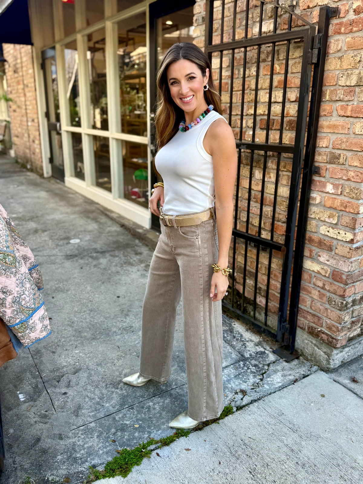 Meg (Milk Tea) HR Side Panel Denim