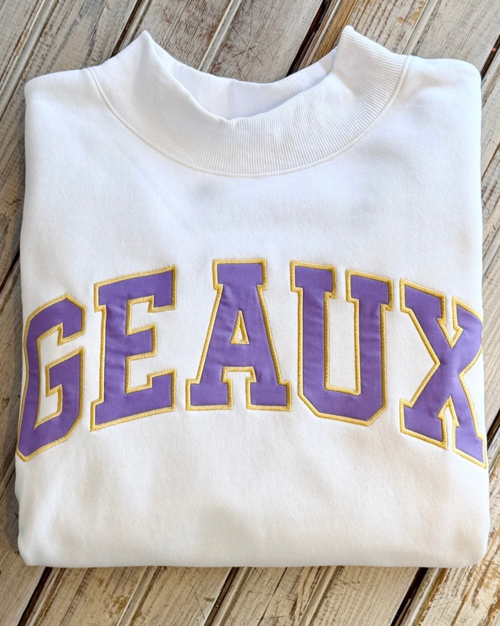 Geaux Varsity Sweatshirt- White