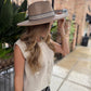 Libby Boho Suede Hat- Tan