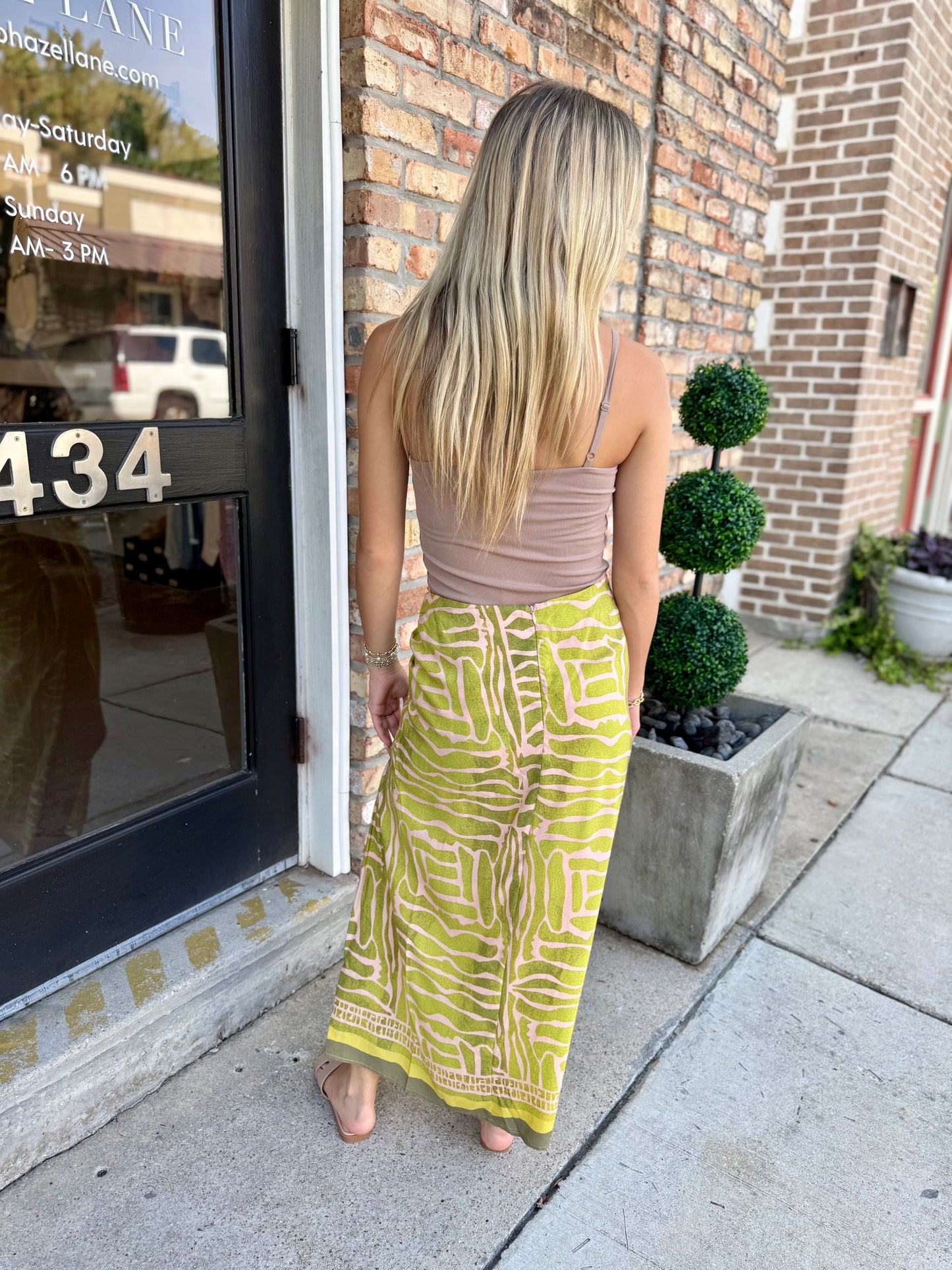 Lara Faux Wrap Skirt- Green