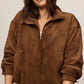 Z Supply Corin Bubble Hem Jacket- Saddle