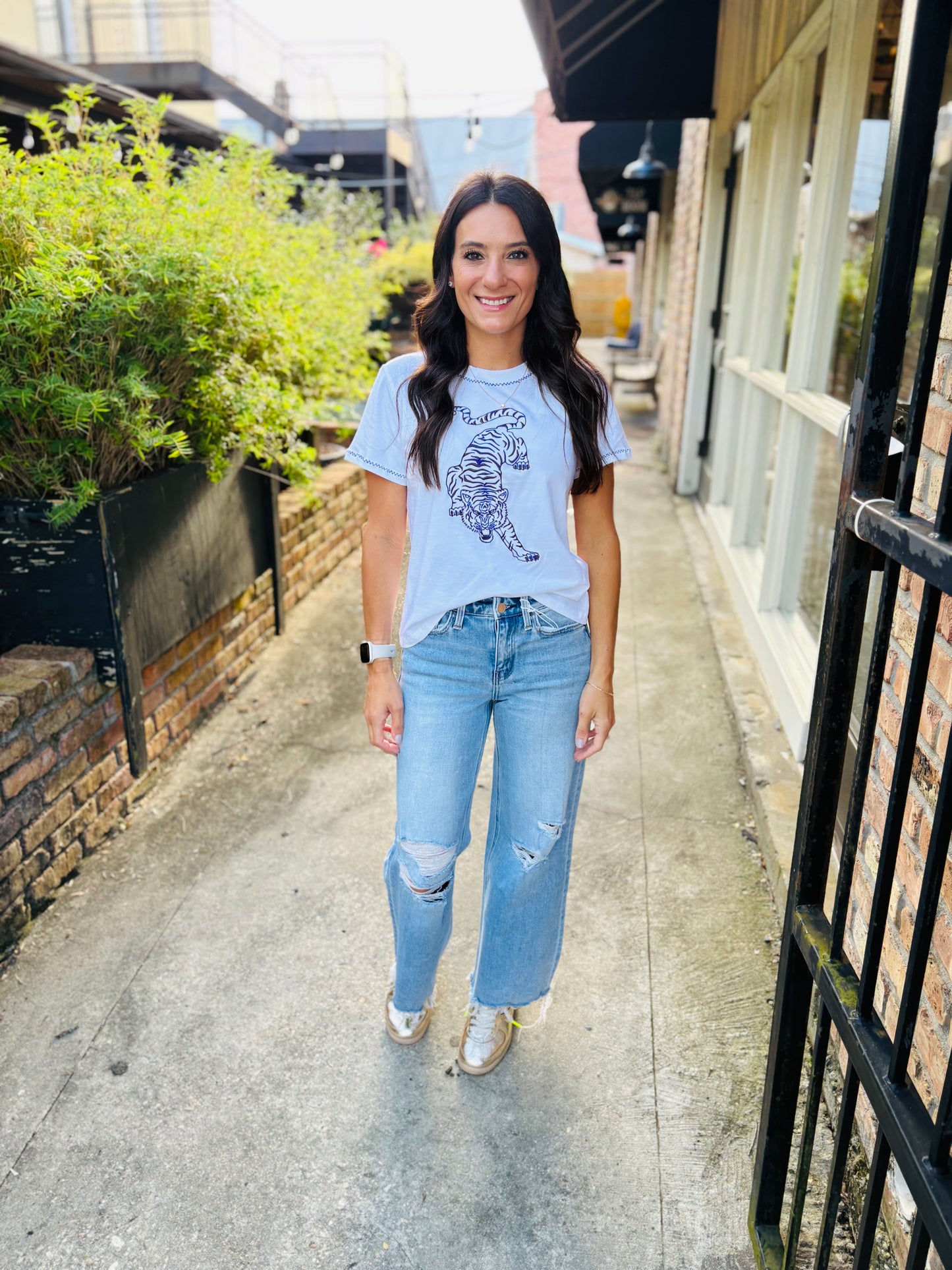 Surf Rider HR Distressed Wide Leg Denim