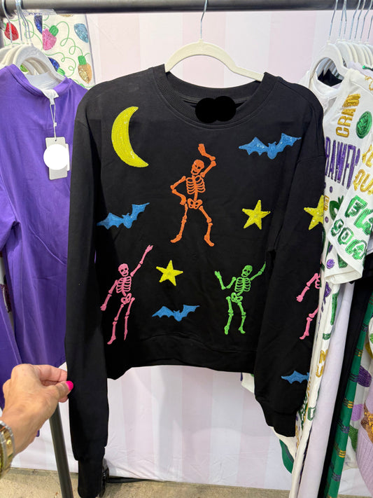 Skeleton Sweatshirt- Black/Multi