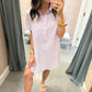 Day Striped Shirt Dress- Lavender
