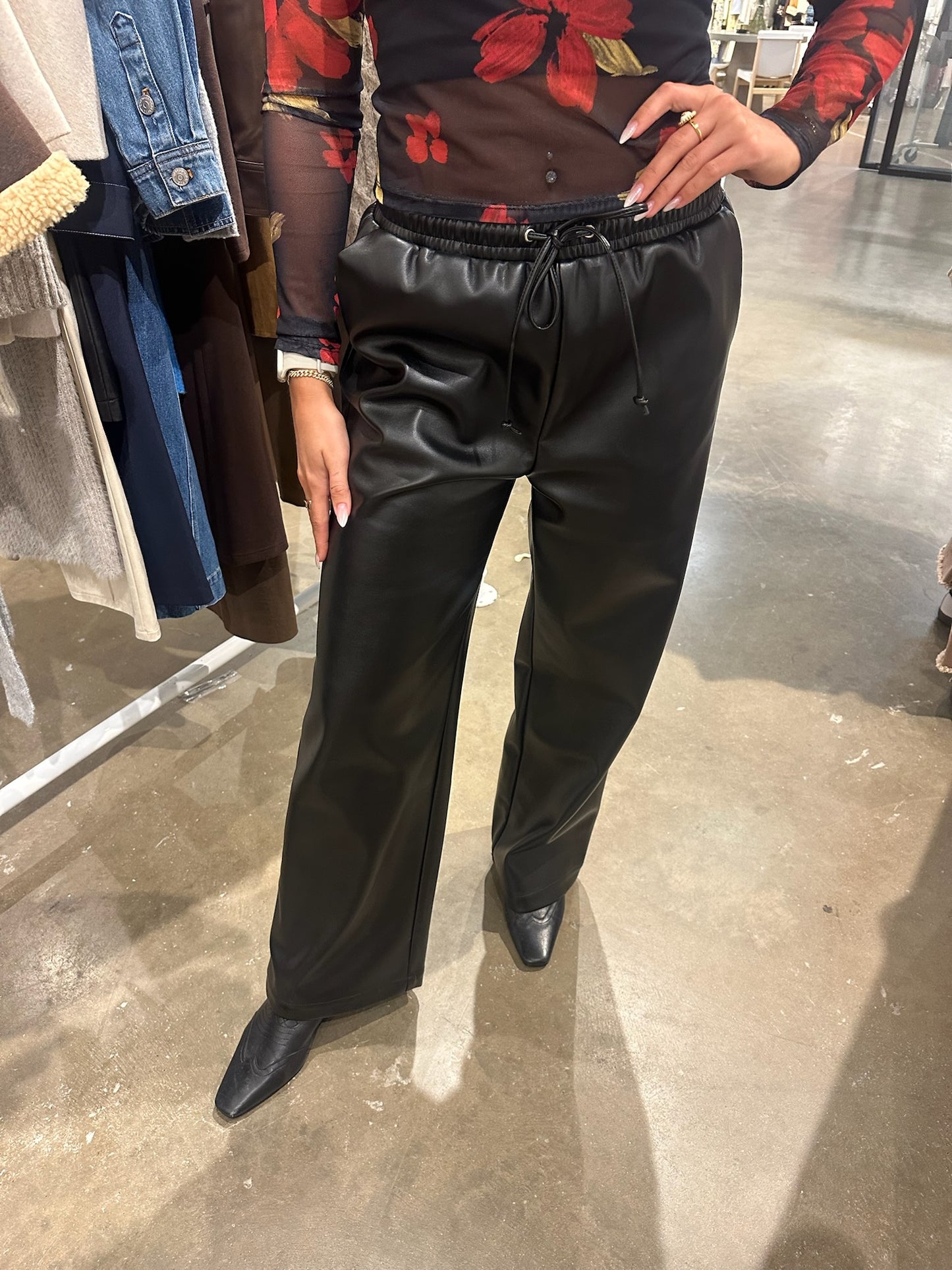 Ranch Rebel Soft Vegan Leather Pants- Black