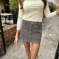 Tiger Print Stretch Mini Skirt