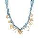 Scarf Necklace- Heart & Bow Multi Charm