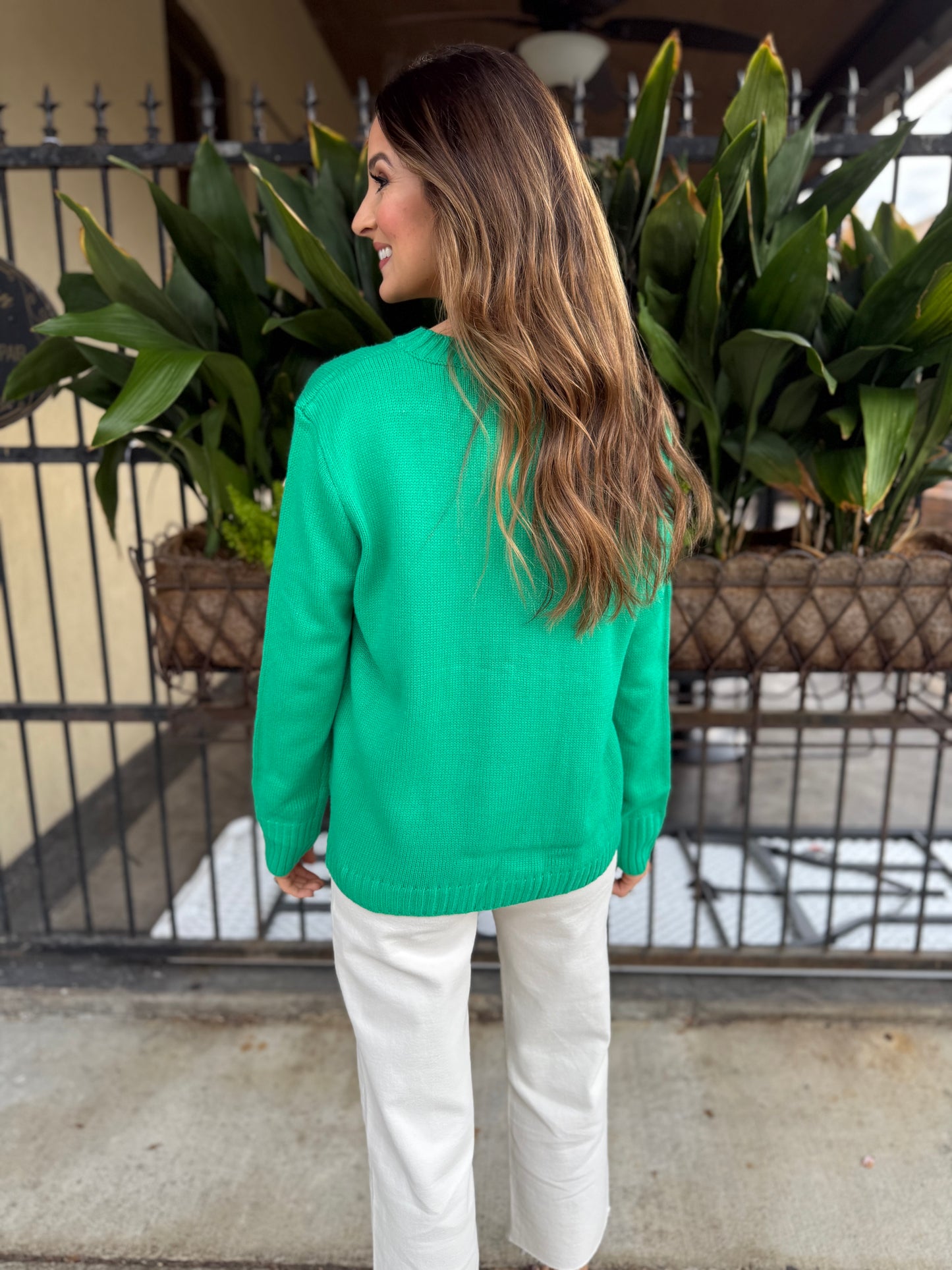 Jolly Crown Sweater- Green/Red