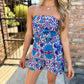 Azul Floral Romper- Cream Purple
