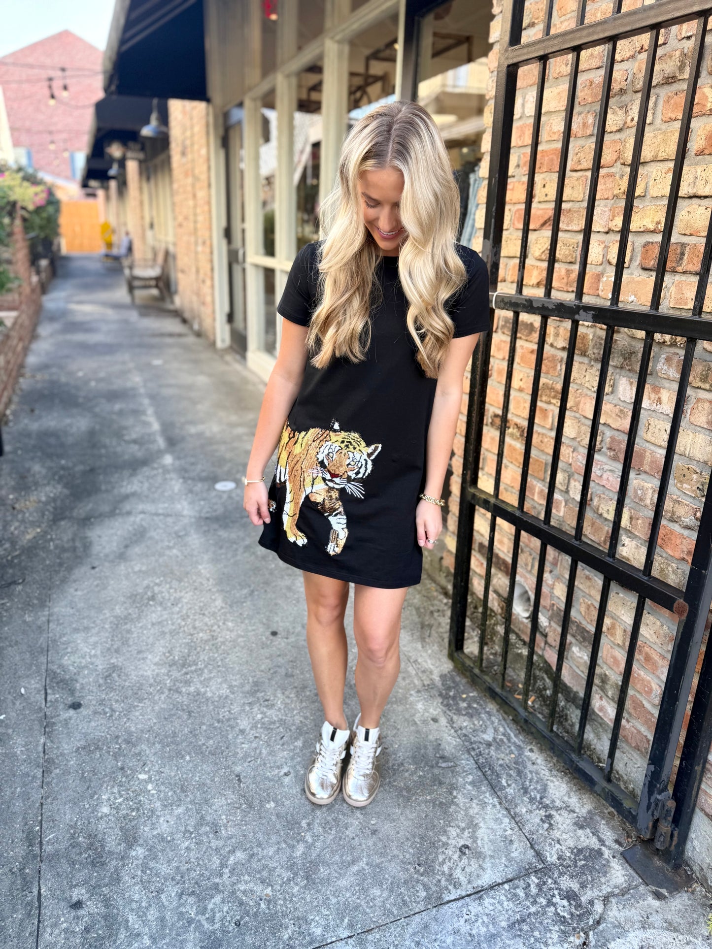 Tiger Wrap Around Dress- Black