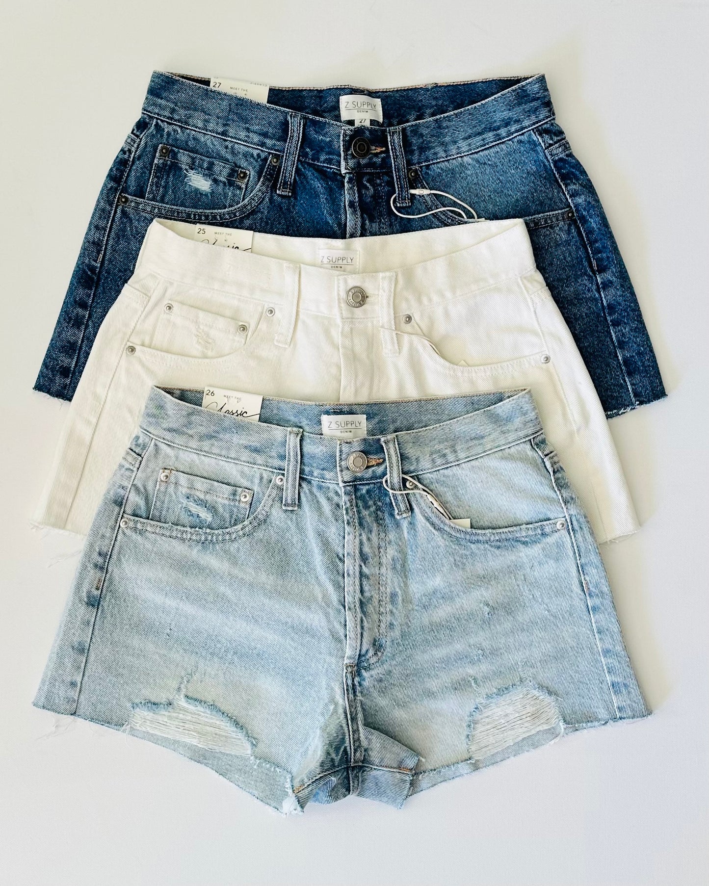 Z Supply Class HR Denim Shorts- Vintage Indigo