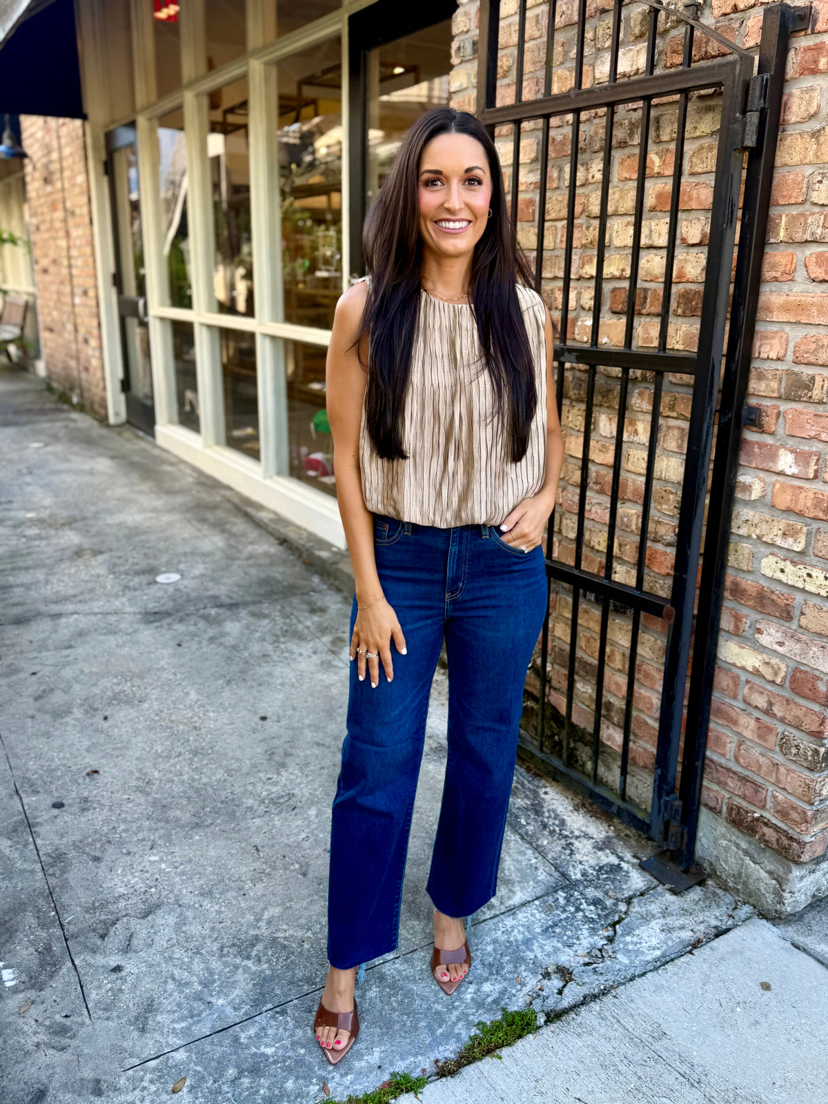 City Daze Top- Taupe