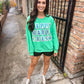Happy Mardi Gras Street Tile Sweatshirt- Green