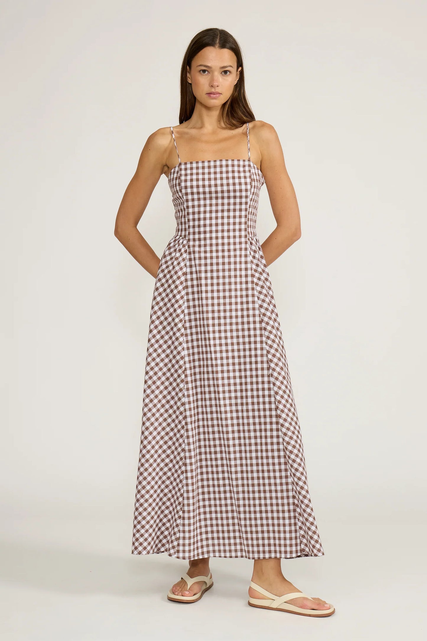 Kalley Maxi Dress- Brown