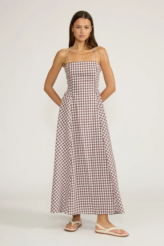 Kalley Maxi Dress- Brown