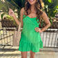 Vivi Romper- Green Eyelet